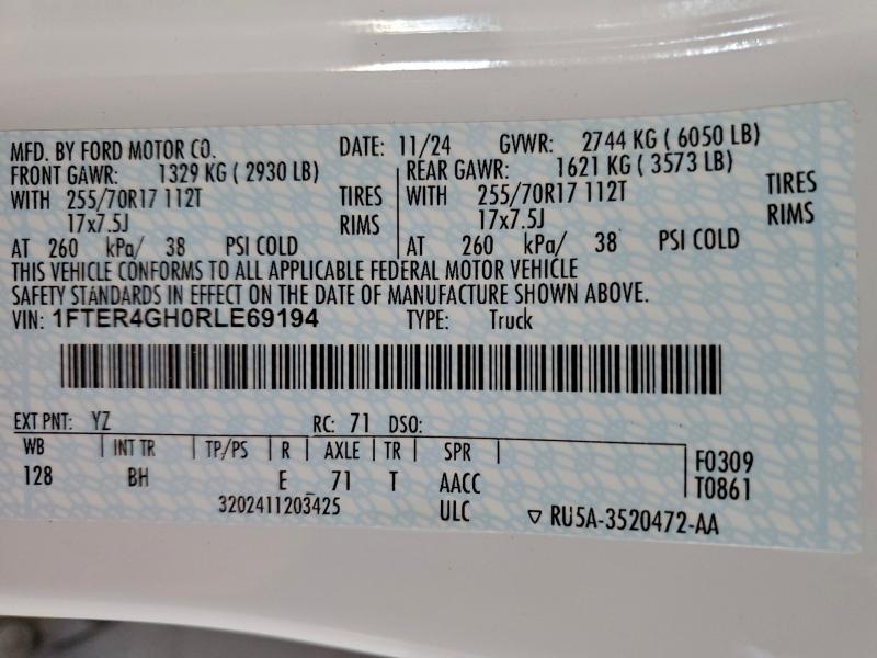 2024 FORD RANGER XLT #3308233192