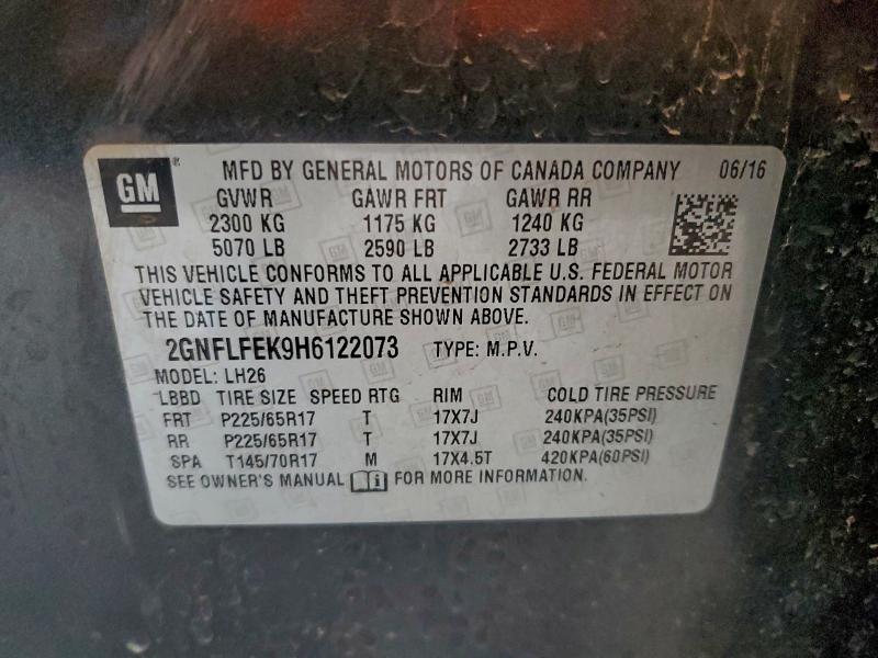 2017 CHEVROLET EQUINOX LT #3310337972