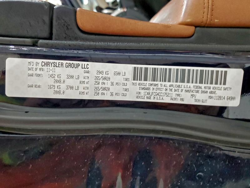 2012 JEEP GRAND CHER #3302653069