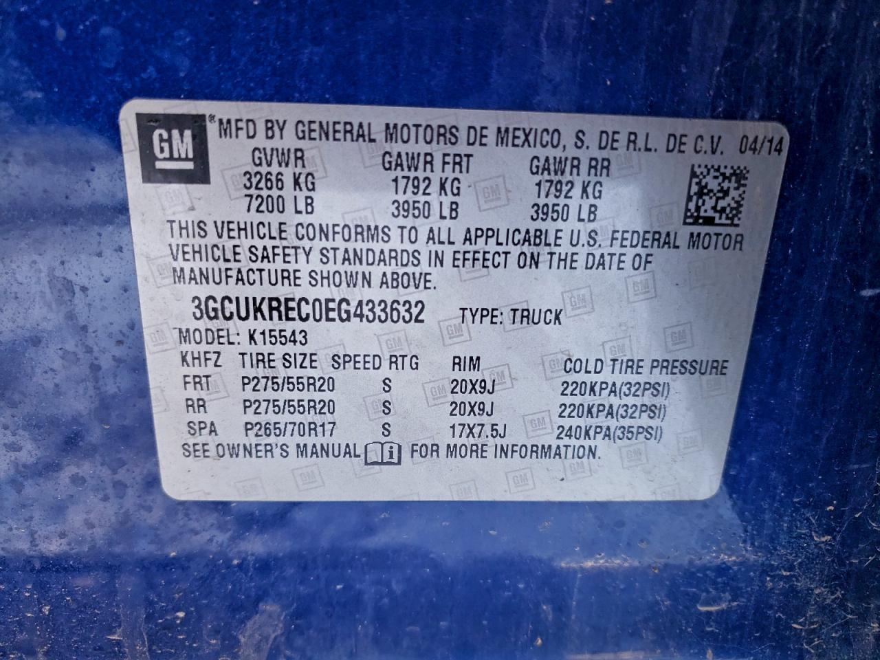 Lot #3308338040 2014 CHEVROLET SILVERADO