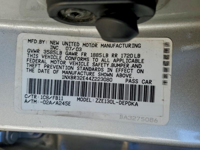 2004 TOYOTA COROLLA CE #3317758085