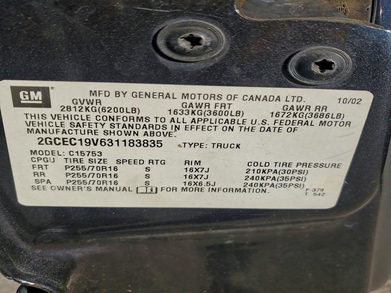 2003 CHEVROLET SILVERADO #3316828416