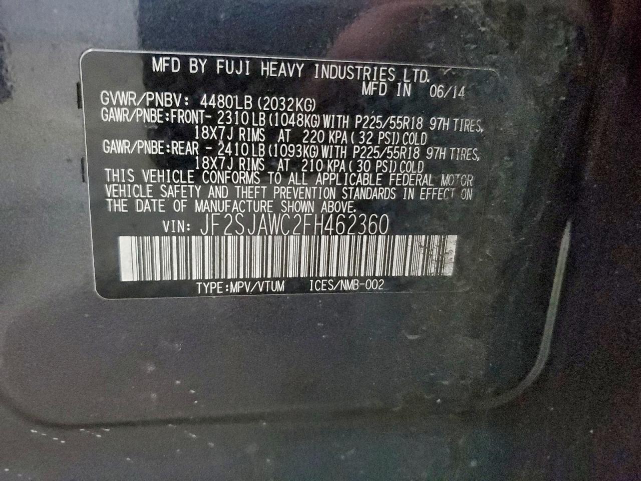 SUBARU FORESTER 2.5I TOURING