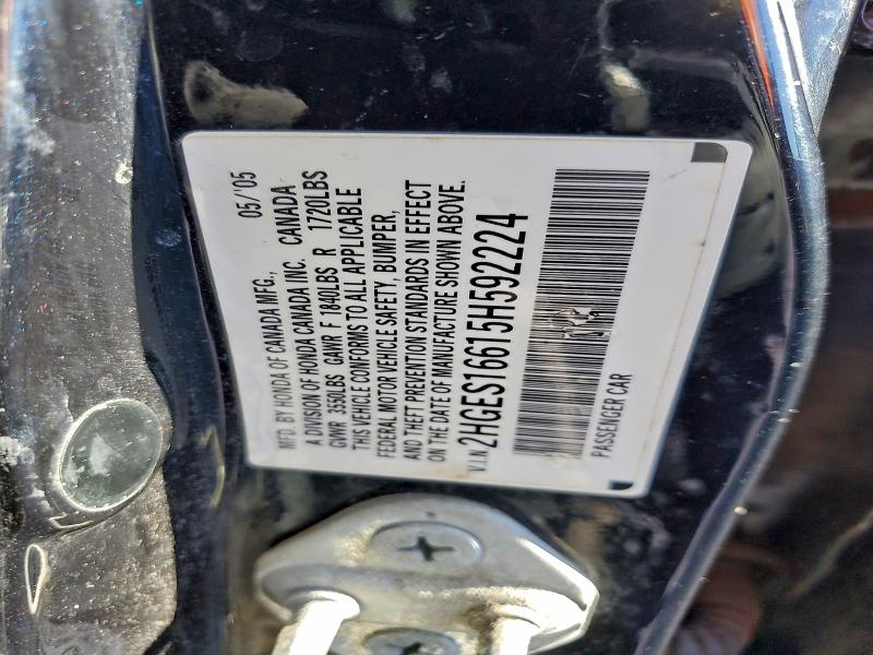 2005 HONDA CIVIC LX #3309191615