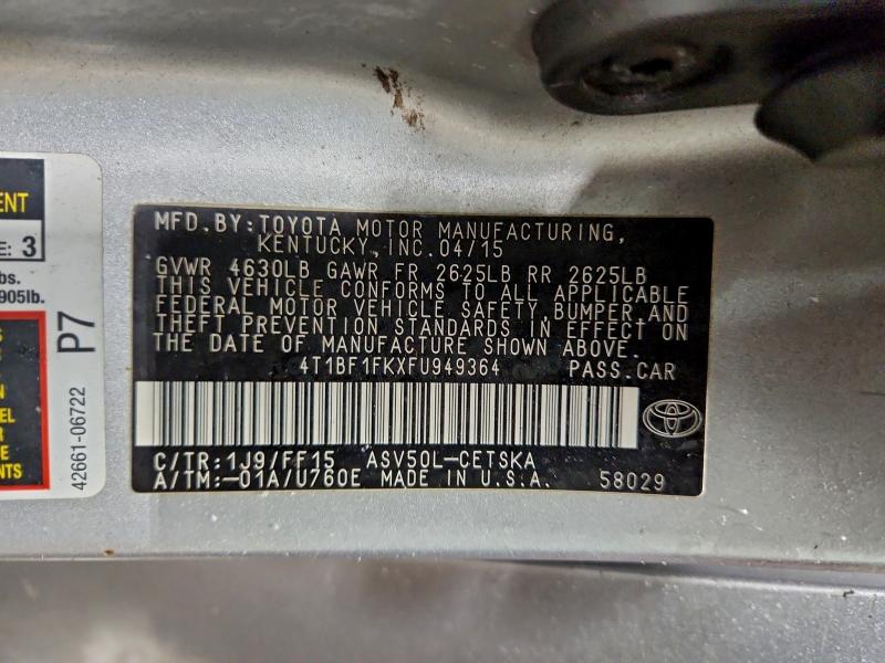 2015 TOYOTA CAMRY LE #3311473280