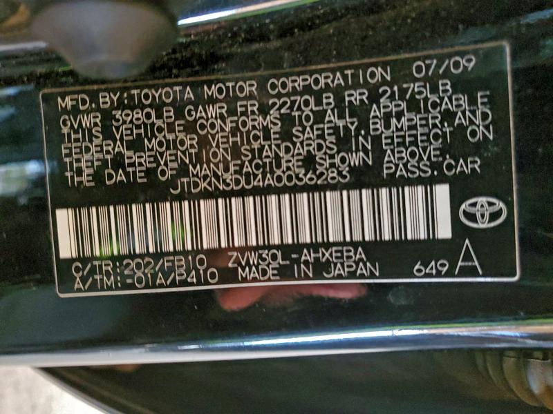 2010 TOYOTA PRIUS #3303743441