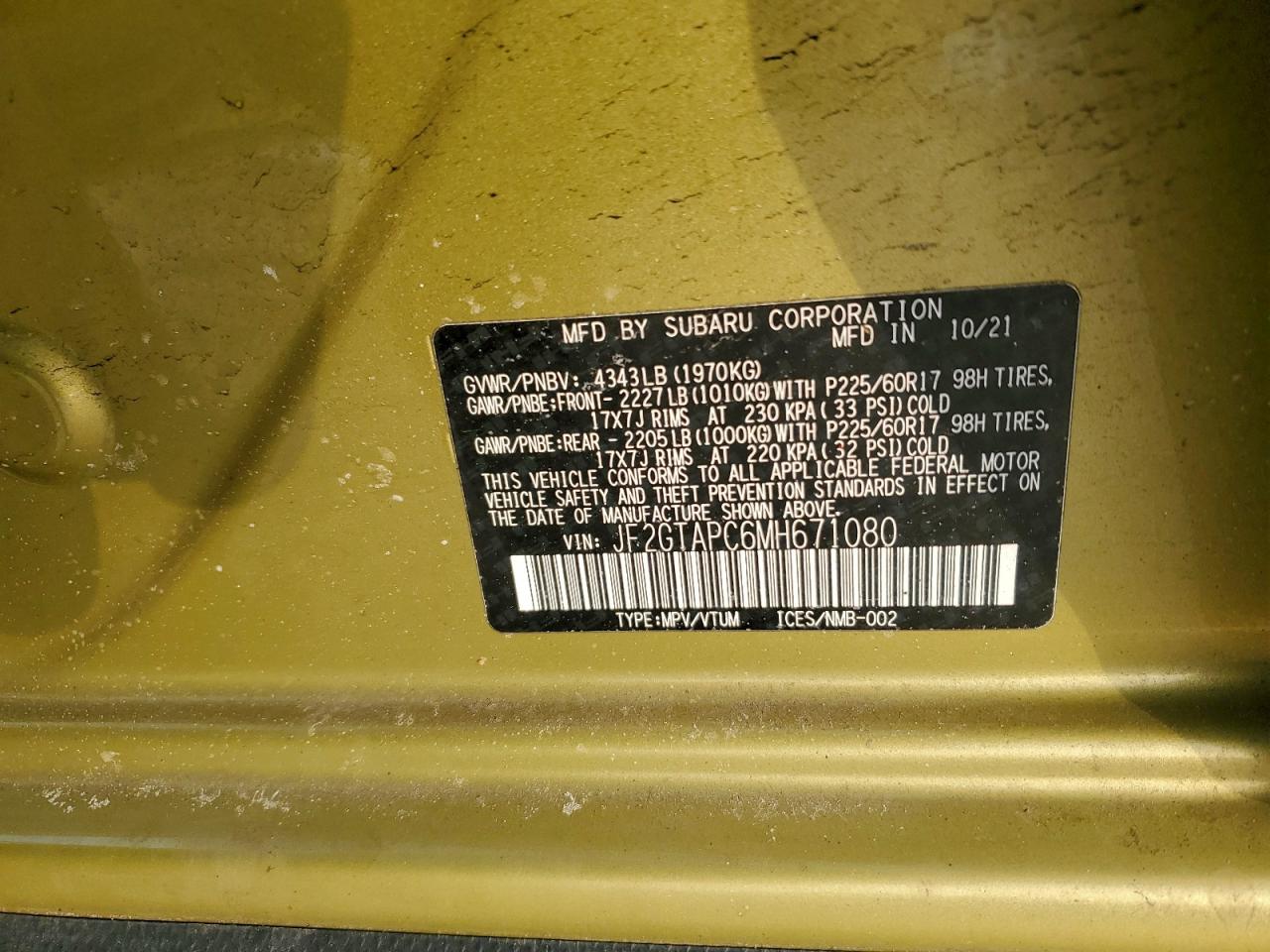 SUBARU CROSSTREK PREMIUM