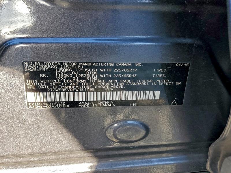 2015 TOYOTA RAV4 XLE #3309434006