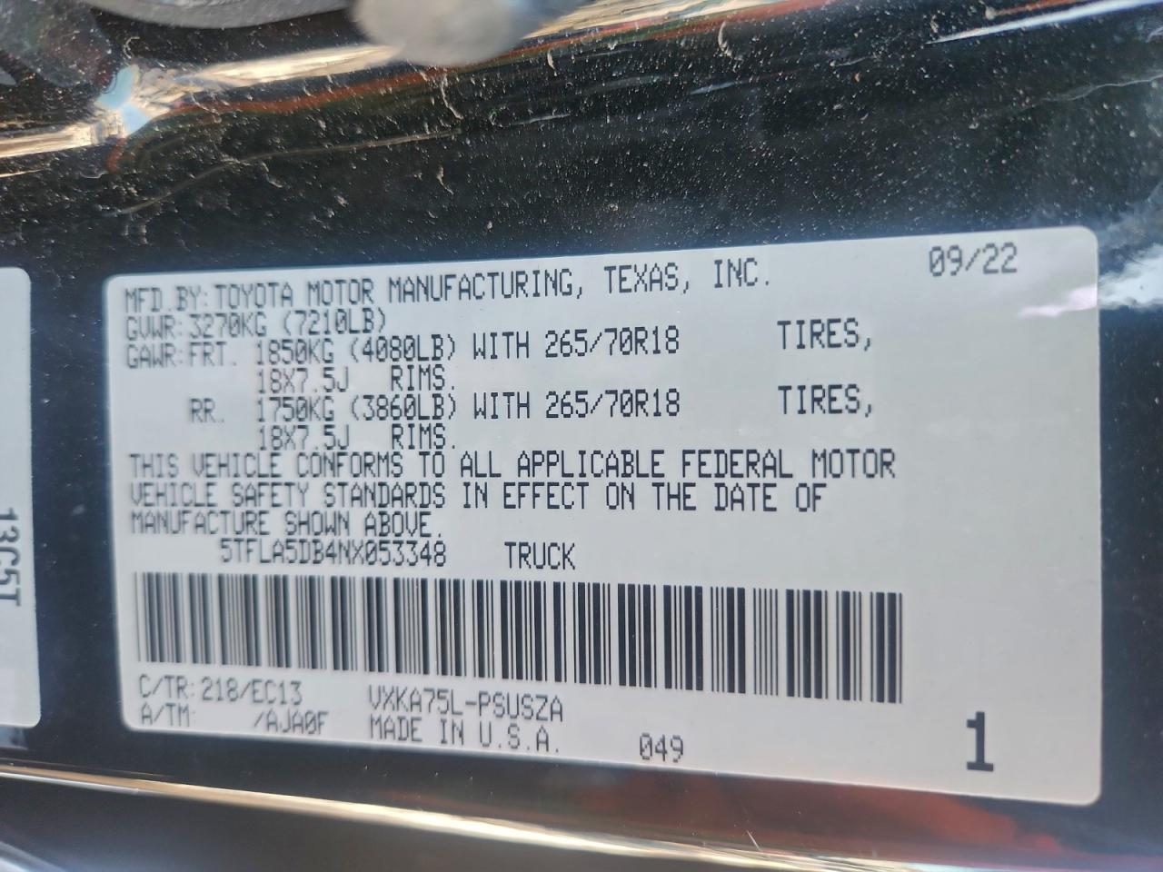 TOYOTA TUNDRA CREWMAX SR