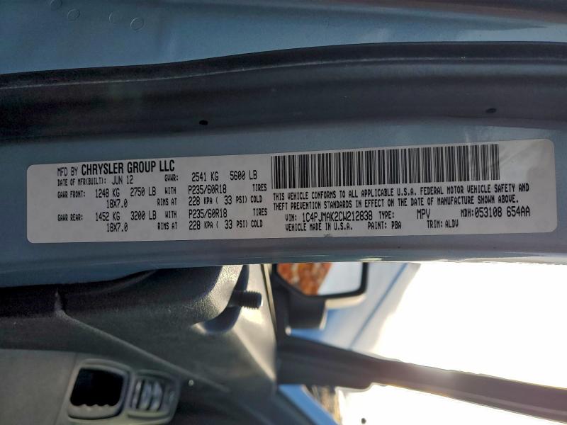 2012 JEEP LIBERTY SP #3304360584