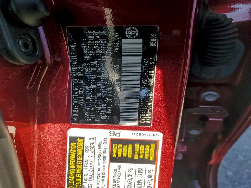 2015 TOYOTA CAMRY LE #3301947424