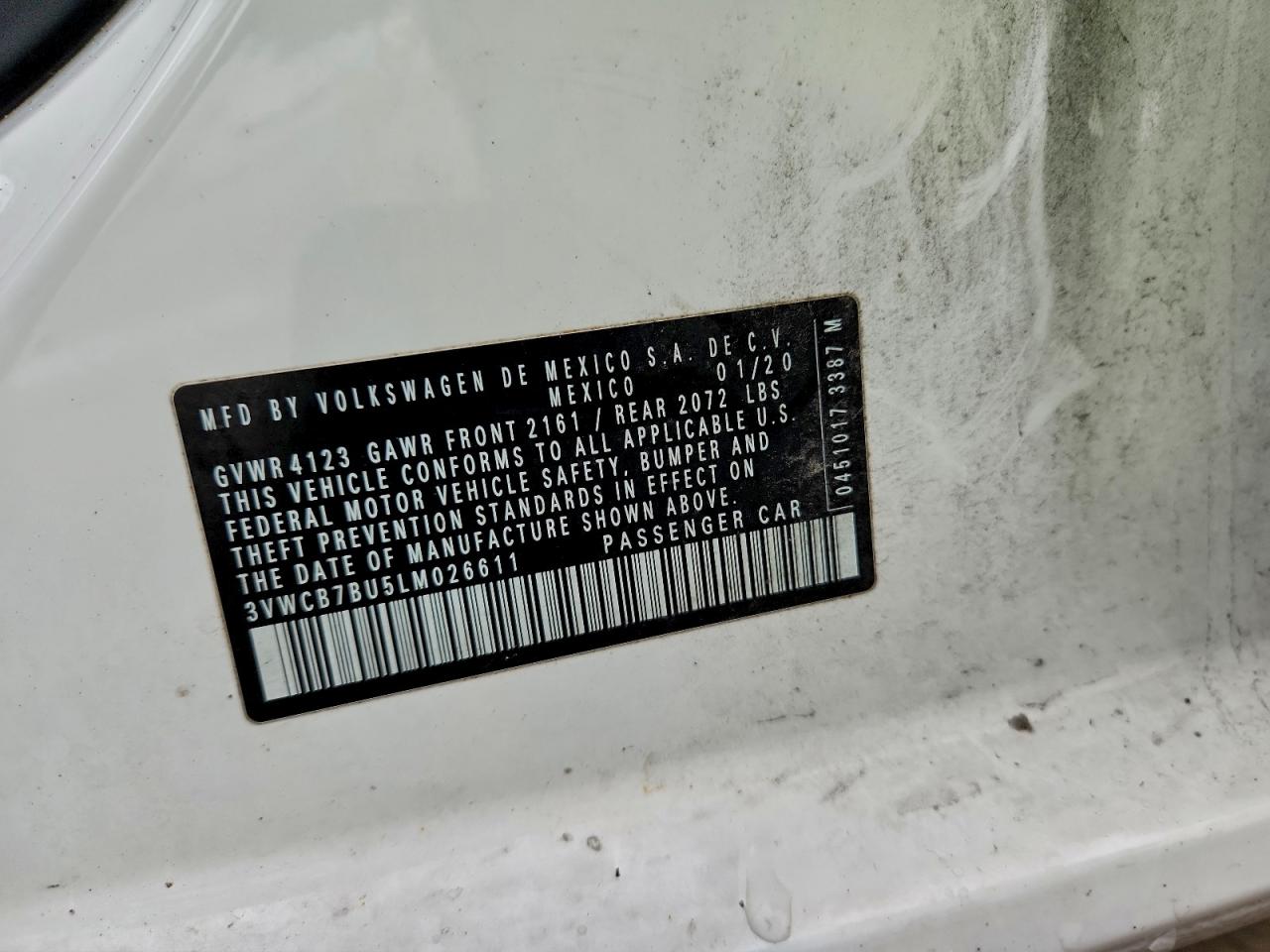 Lot #3315963106 2020 VOLKSWAGEN JETTA S