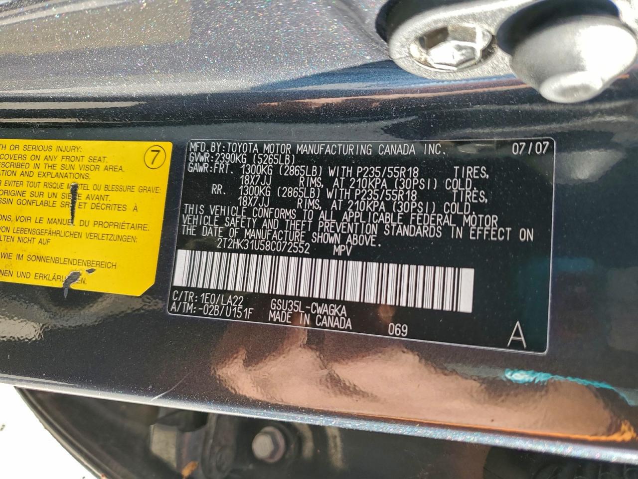 Lot #3302891888 2008 LEXUS RX 350