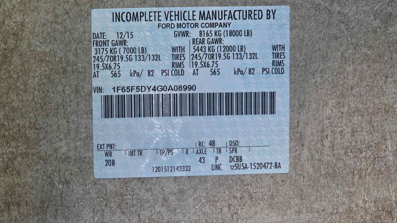 2016 FORD F53 #3310395957