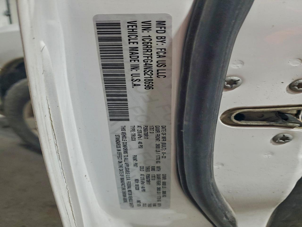 Lot #3316768411 2022 RAM 1500 CLASS