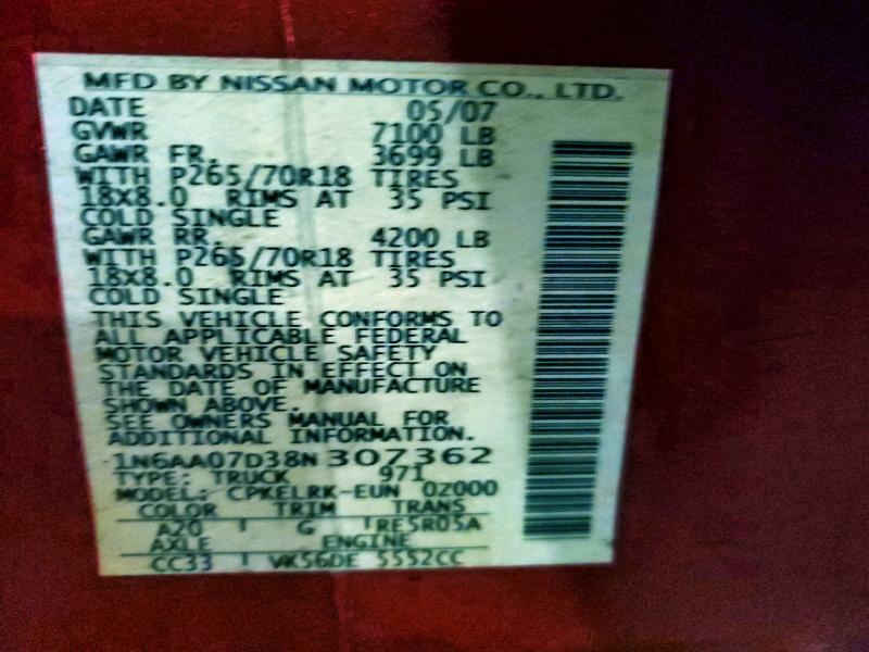 2008 NISSAN TITAN XE #3317725073