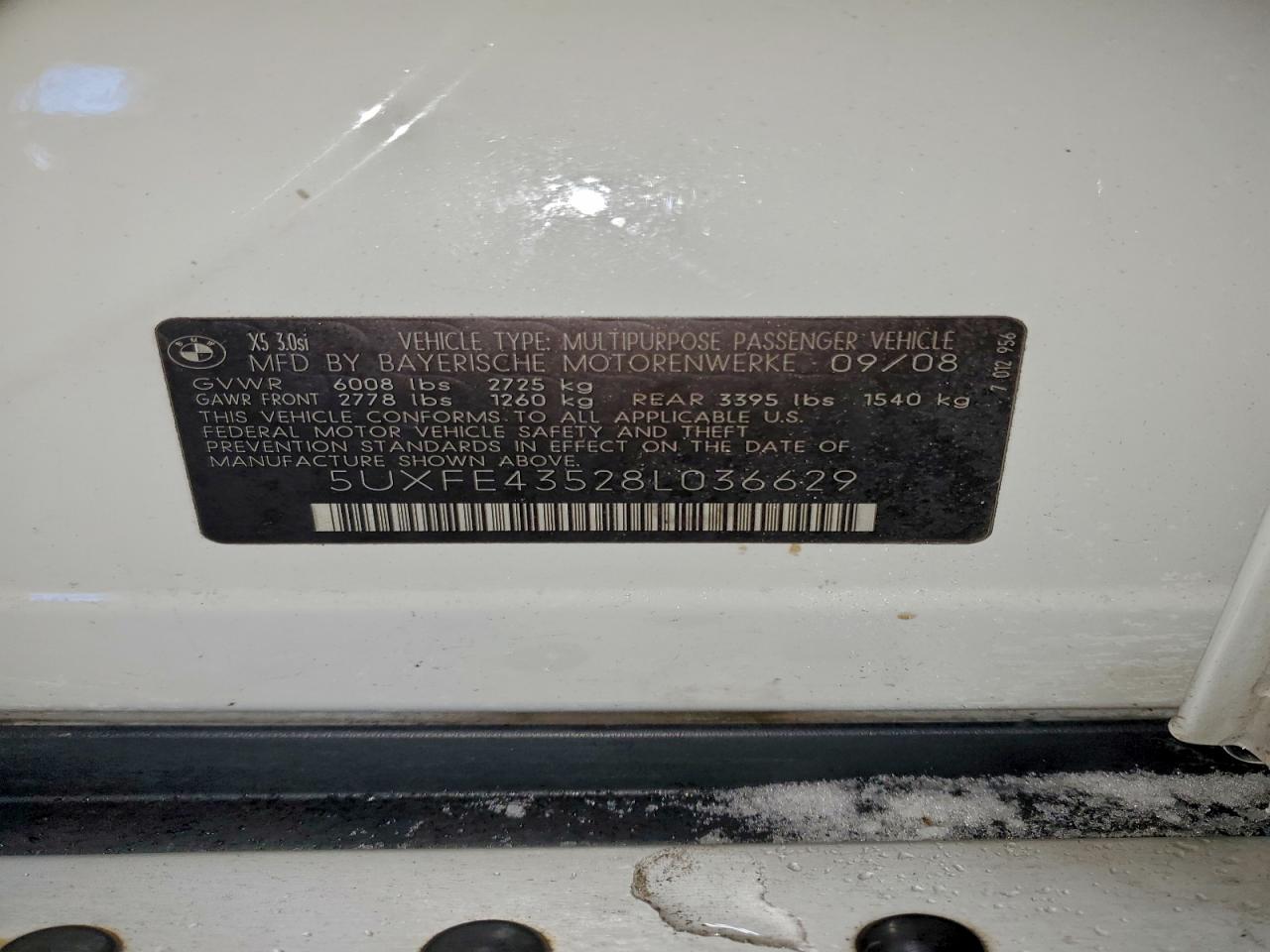 Lot #3311744718 2008 BMW X5 3.0I