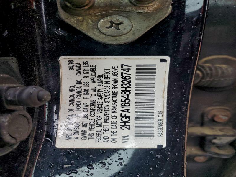 2008 HONDA CIVIC LX #3302766453