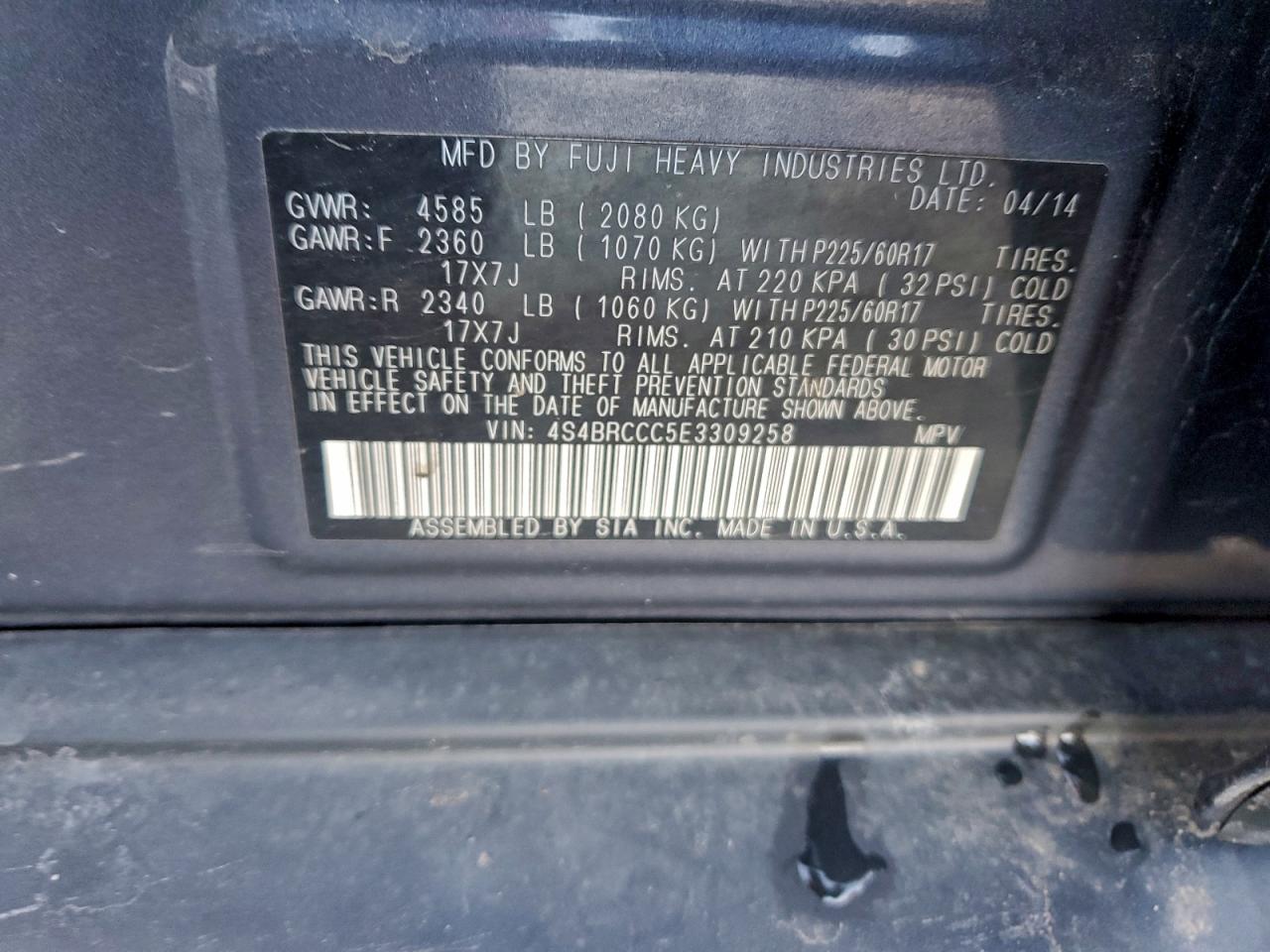 SUBARU OUTBACK 2.5I PREMIUM