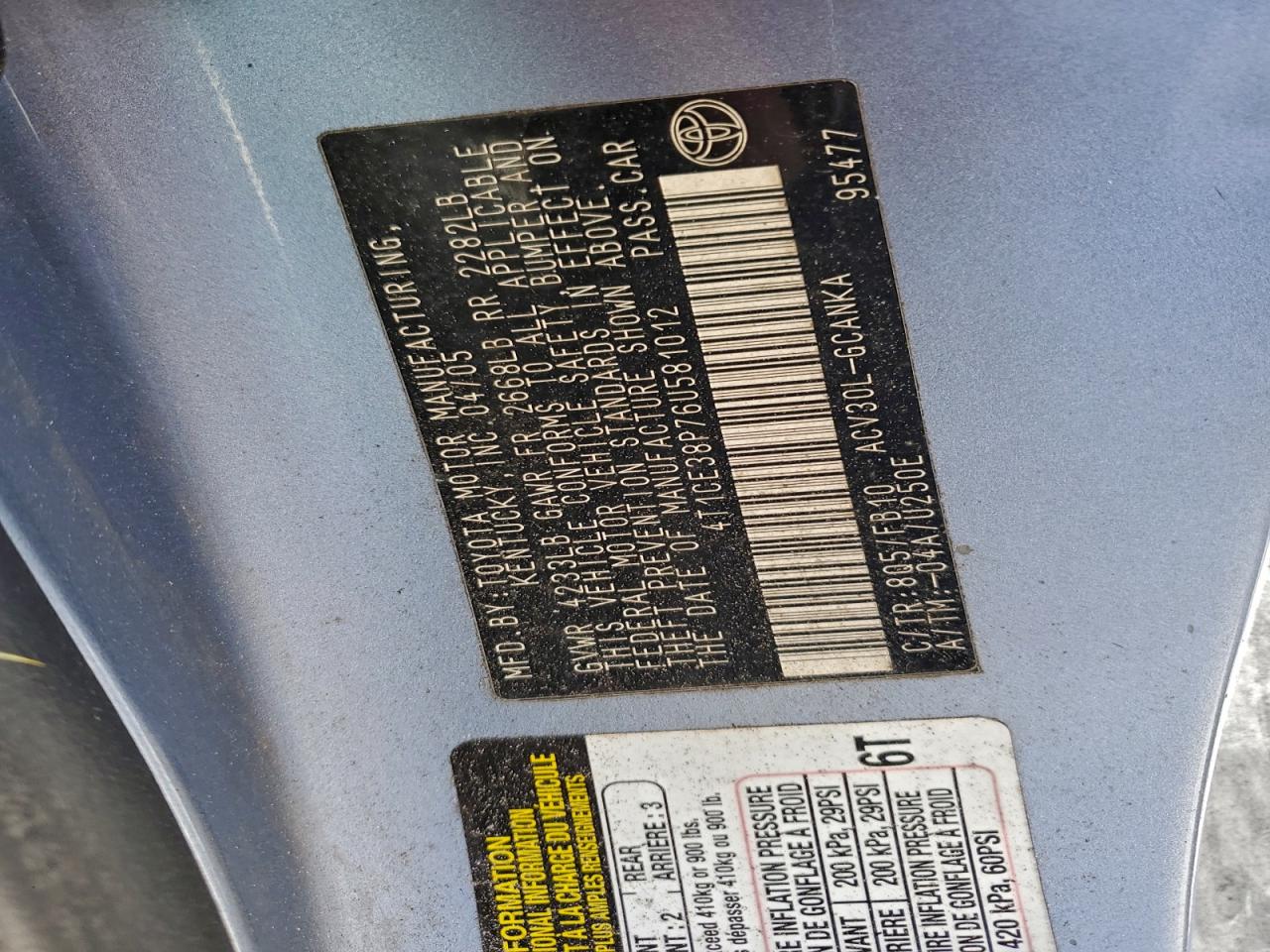 Lot #3317170157 2006 TOYOTA CAMRY SOLA