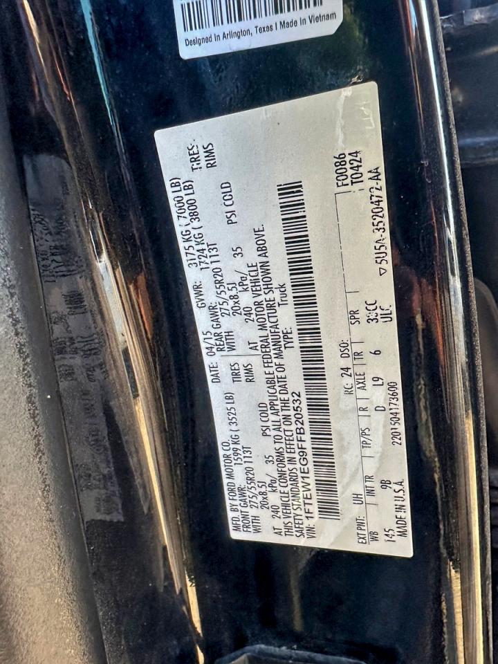 Lot #3305293318 2015 FORD F150 SUPER