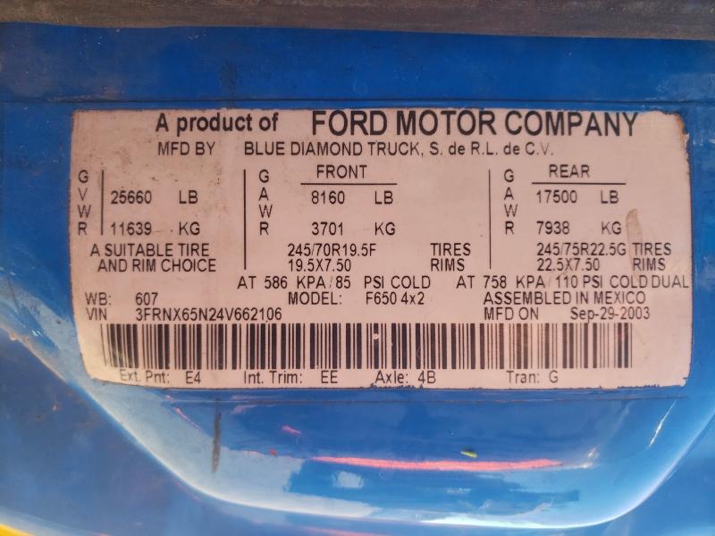 2004 FORD F650 SUPER #3310498072
