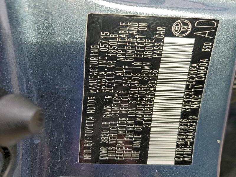 2015 TOYOTA COROLLA L #3309472571