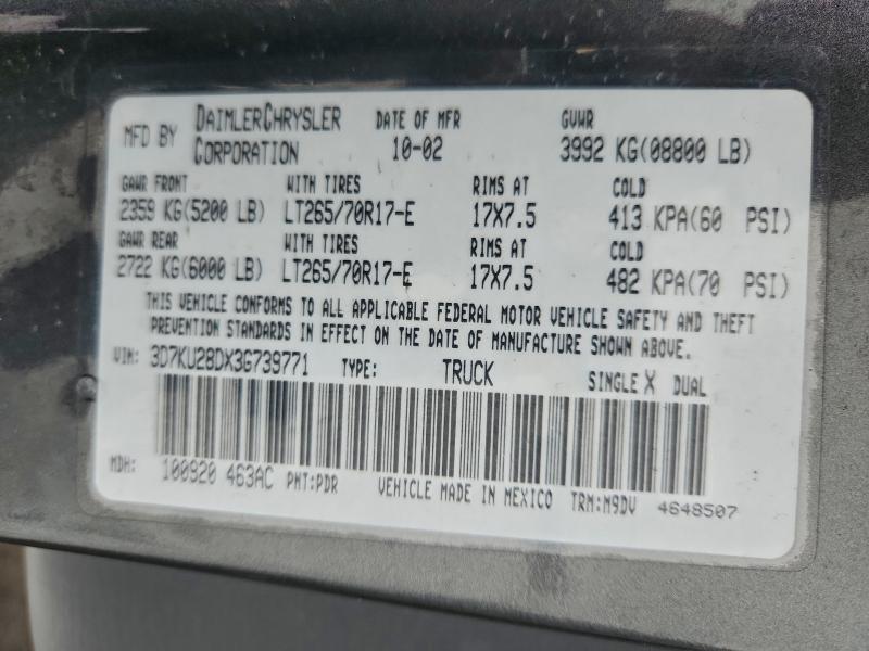 2003 DODGE RAM 2500 S #3304778916