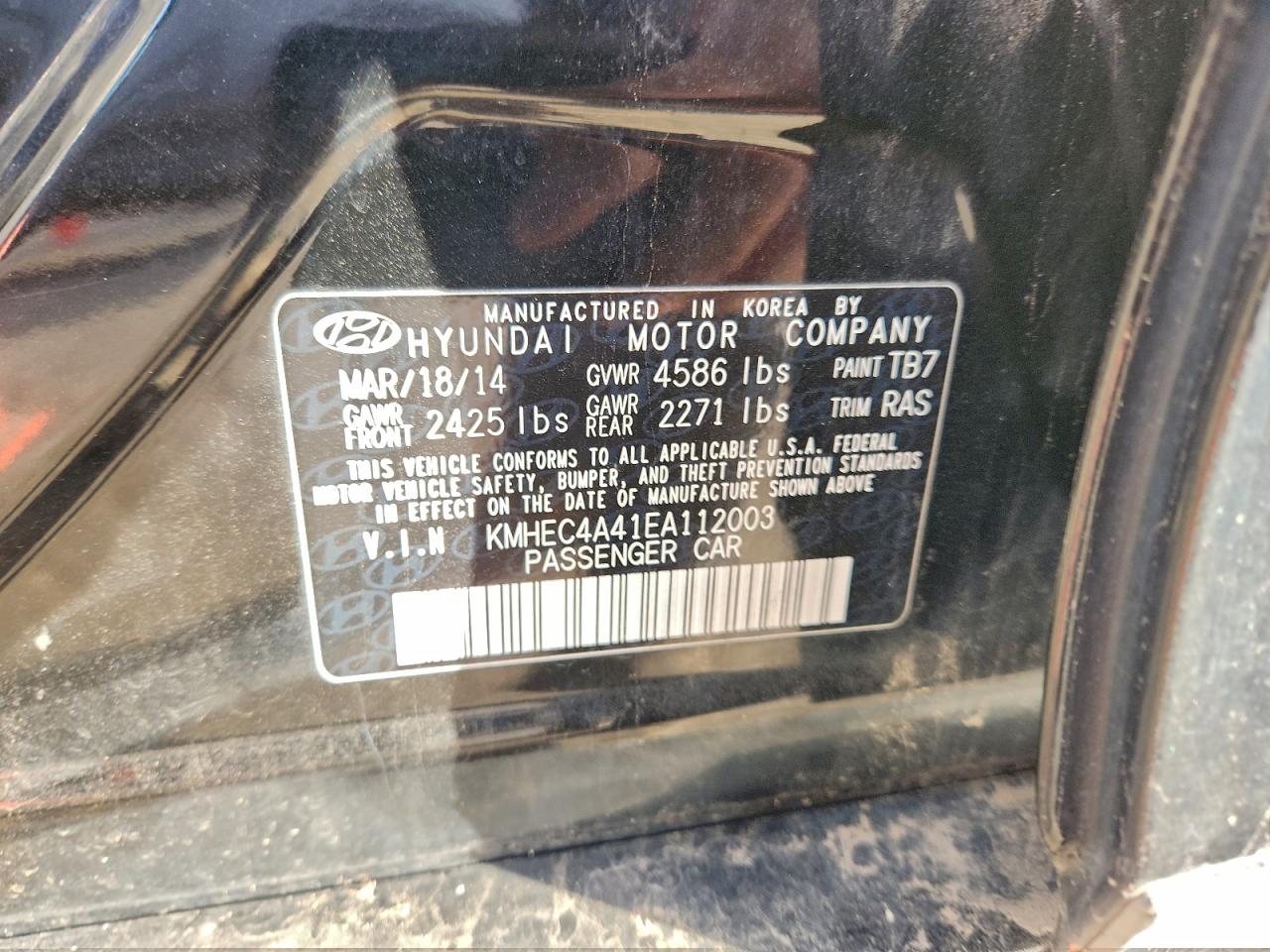 Lot #3309233621 2014 HYUNDAI SONATA HYB