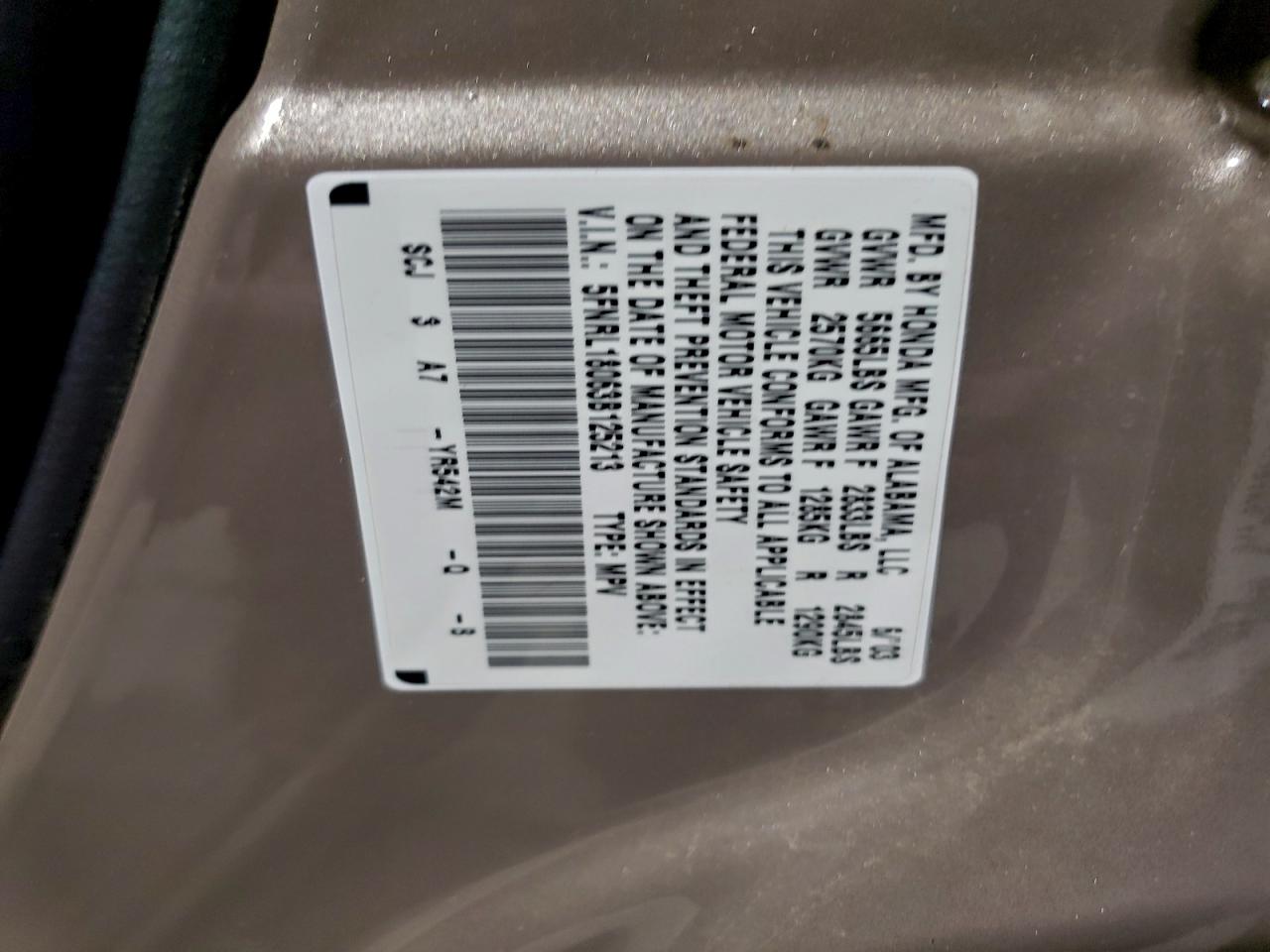 Lot #3304570437 2003 HONDA ODYSSEY EX