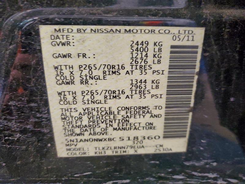 2011 NISSAN XTERRA OFF #3303777424