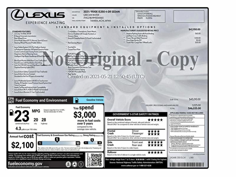 2021 LEXUS IS 350 F S #3315749353