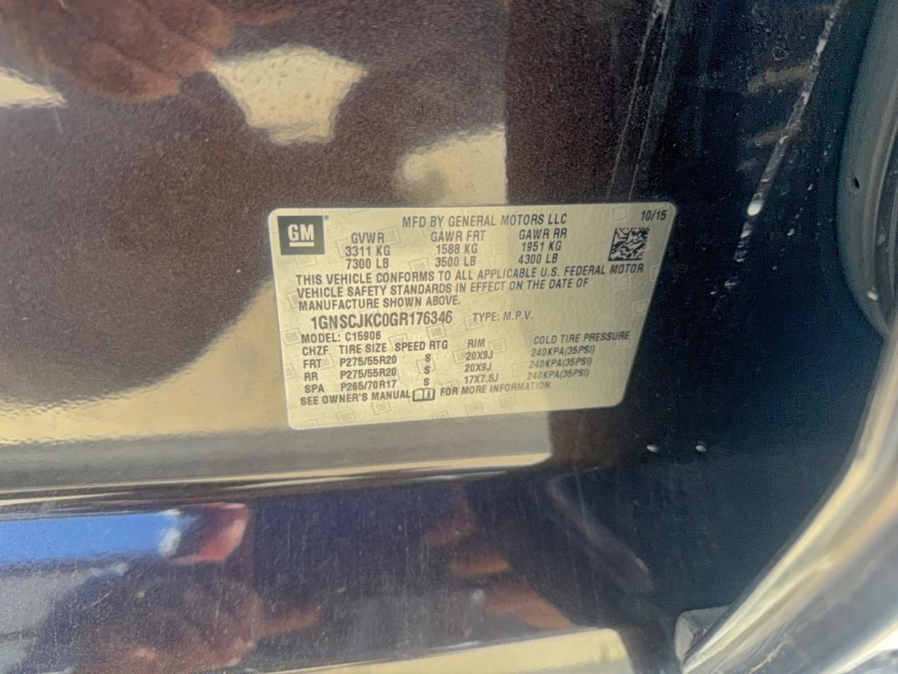 Lot #3308362288 2016 CHEVROLET SUBURBAN C