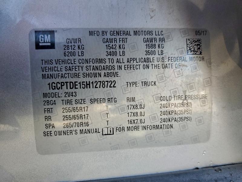 2017 CHEVROLET COLORADO Z #3304102498