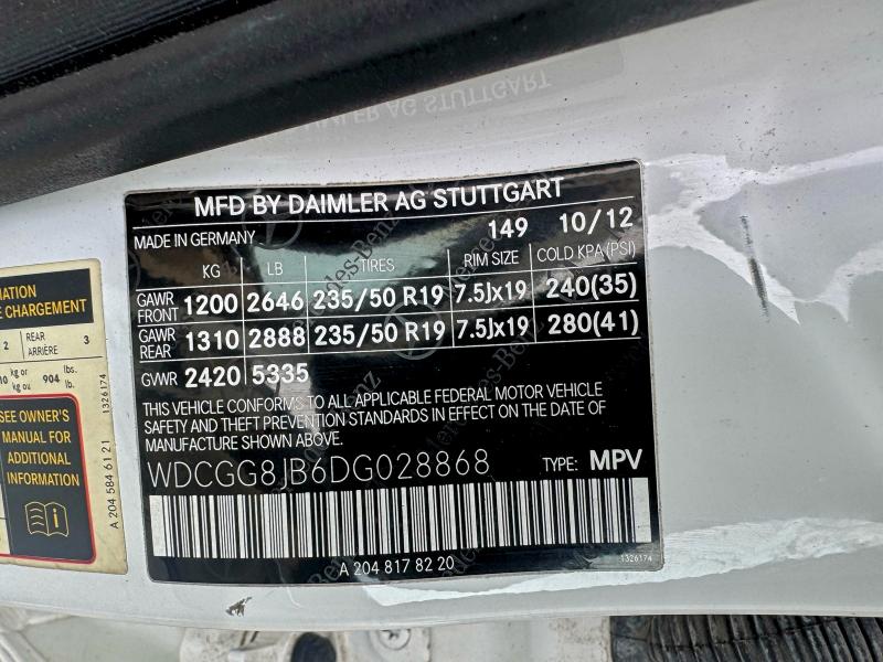 2013 MERCEDES-BENZ GLK 350 4M #3308237218