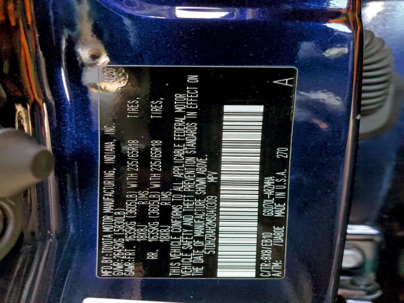 2021 TOYOTA HIGHLANDER #3305289339