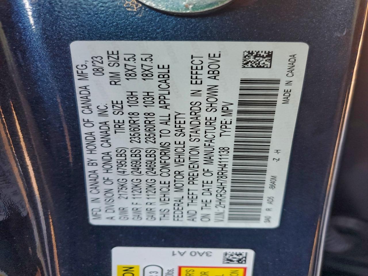 Lot #3316716463 2024 HONDA CR-V EXL