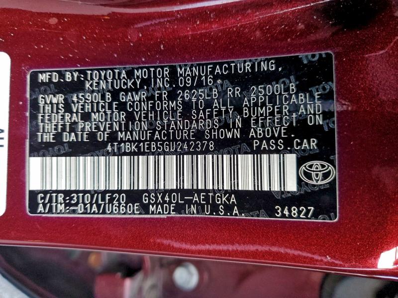 2016 TOYOTA AVALON #3316880154