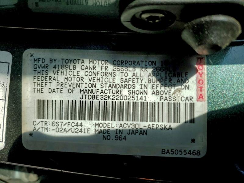 2002 TOYOTA CAMRY LE #3317762073