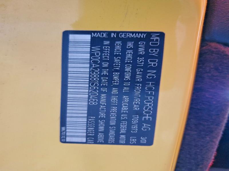 2001 PORSCHE BOXSTER #3309521575