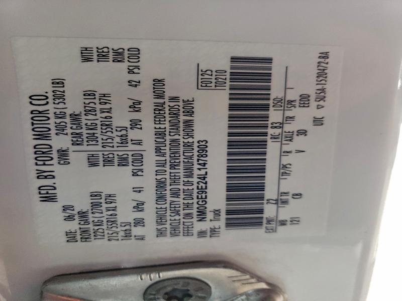 2020 FORD TRANSIT CO #3302698009