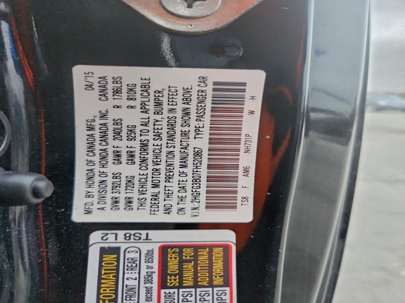 2015 HONDA CIVIC EXL #3305293322