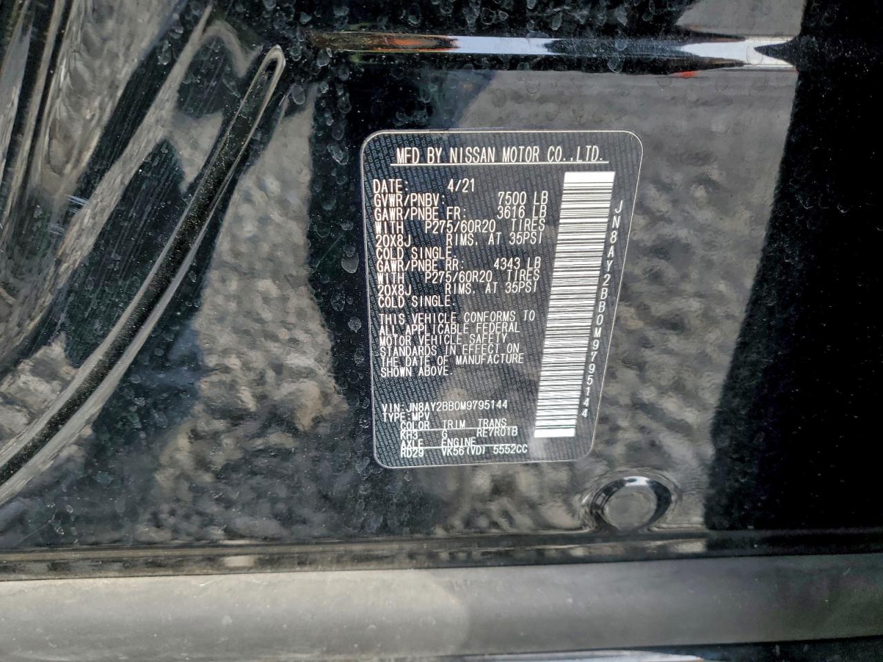 Lot #3302923162 2021 NISSAN ARMADA SL