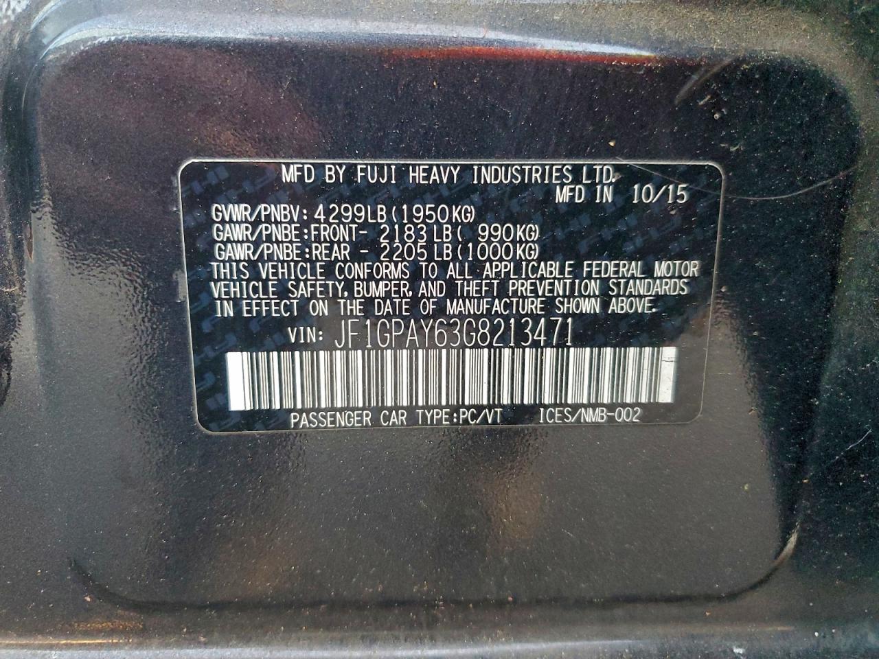 SUBARU IMPREZA SPORT LIMITED