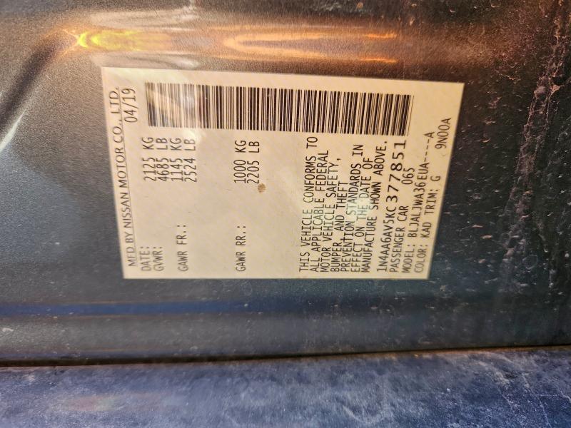 2019 NISSAN MAXIMA S #3305638733