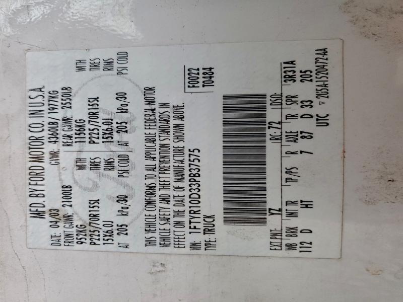 2003 FORD RANGER #3305682770