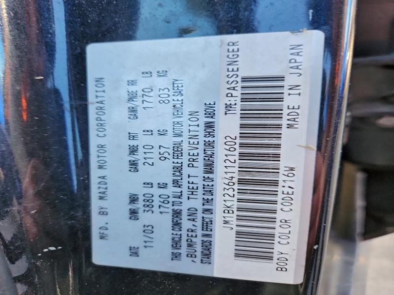 2004 MAZDA 3 S #3317813071