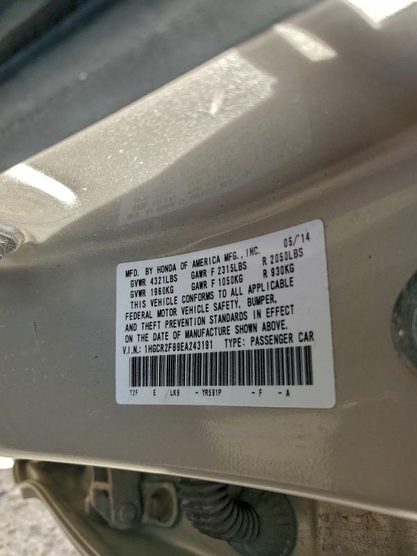 2014 HONDA ACCORD EXL #3301893502