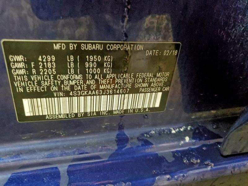 2018 SUBARU IMPREZA #3310319996