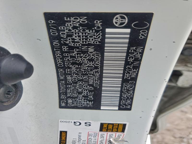 2020 TOYOTA COROLLA LE #3310427996